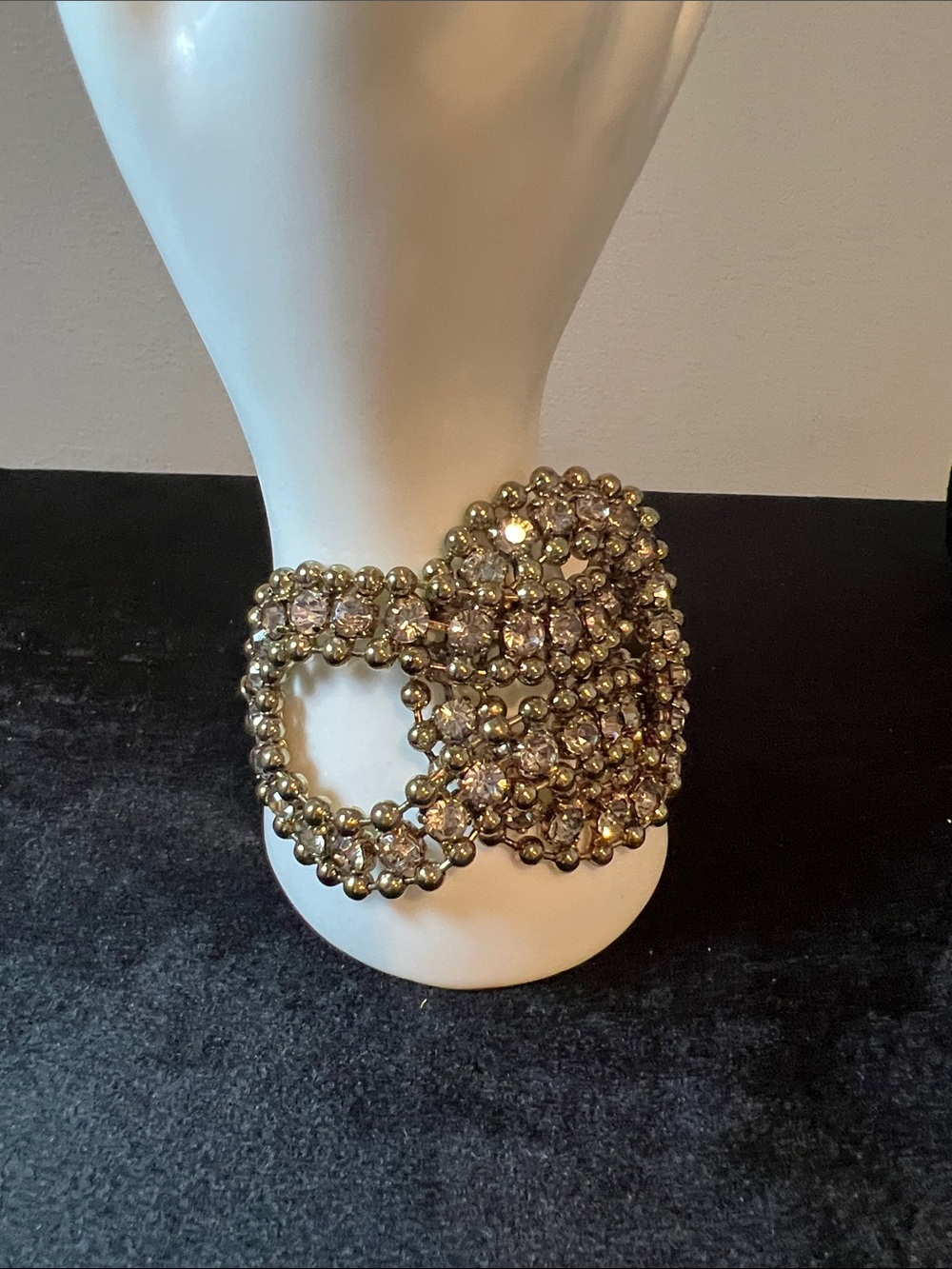 Cache Gold-Tone Crystal Triple Circle Link Bracelet
